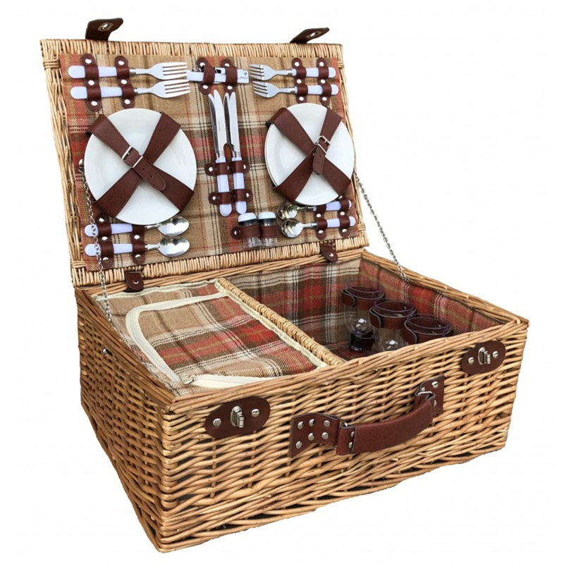 Union Rustic Autumn Red Picnic Basket Wayfair.co.uk